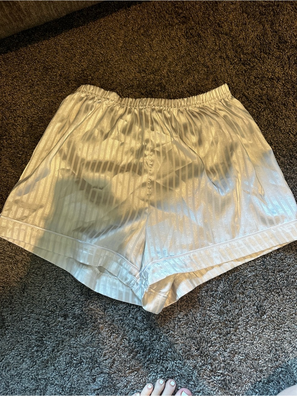 Target Silky Striped Short Pajama Set - White - Picture 2 of 3